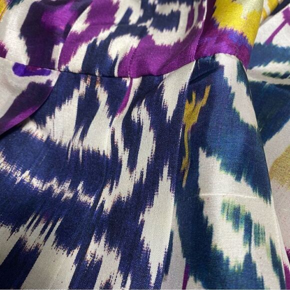 Ralph Lauren Resort 2022 Collection Freida Ikat Print Silk A-Line Midi Day Dress - Picture 8 of 15